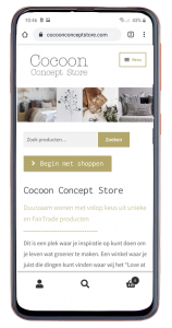 Webshop Mobiel Design Cocoon Concept Store