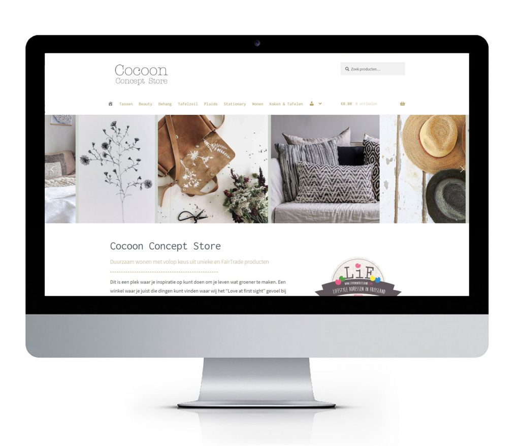 Webshop Responsive Design Cocoon Concept Store