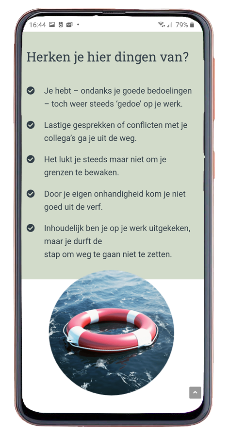 Website eigen kracht coaching mobiel design