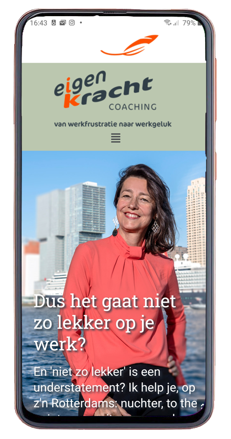 Mobiel website ontwerp voor Eigen kracht coaching