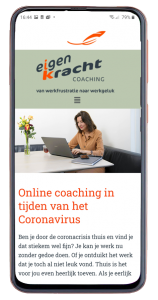 Mobiel website ontwerp voor Eigen kracht coaching