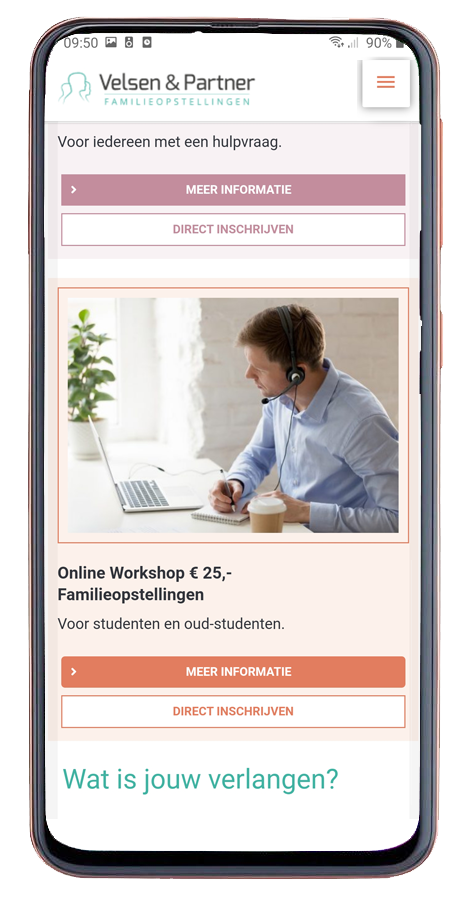 webontwerp voor online cursus familieopstellingen