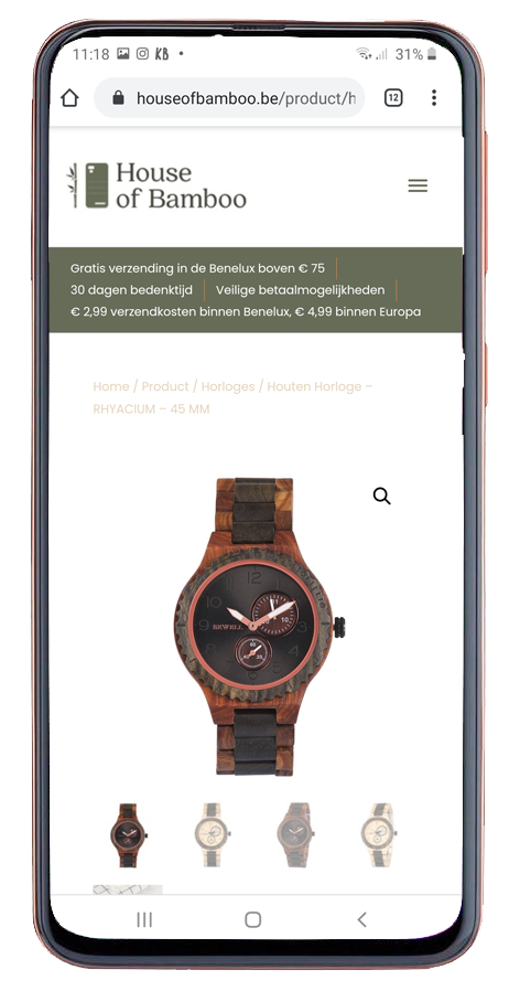 mobiel ontwerp webshop house of bamboo
